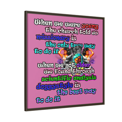 doggystyle - framed canvas art (light pink)