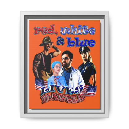 rw&b lives matter - framed canvas art (orange)