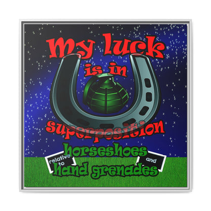 my luck - framed canvas art ('snoops' background)