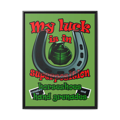 my luck - framed canvas art (green)