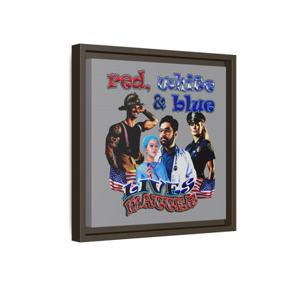 rw&b lives matter - framed canvas art (grey)