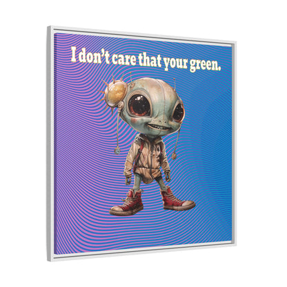 I don't care that your green - framed canvas art (light blue-purple wave)