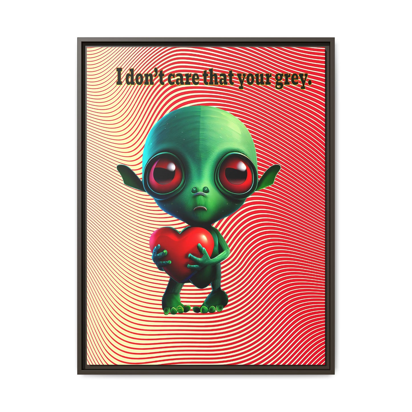 I don't care that your grey - framed canvas art (yellow-orange wave)