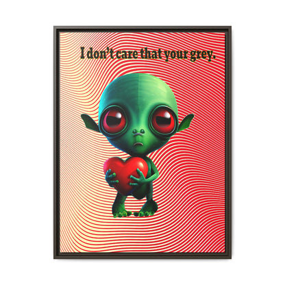 I don't care that your grey - framed canvas art (yellow-orange wave)