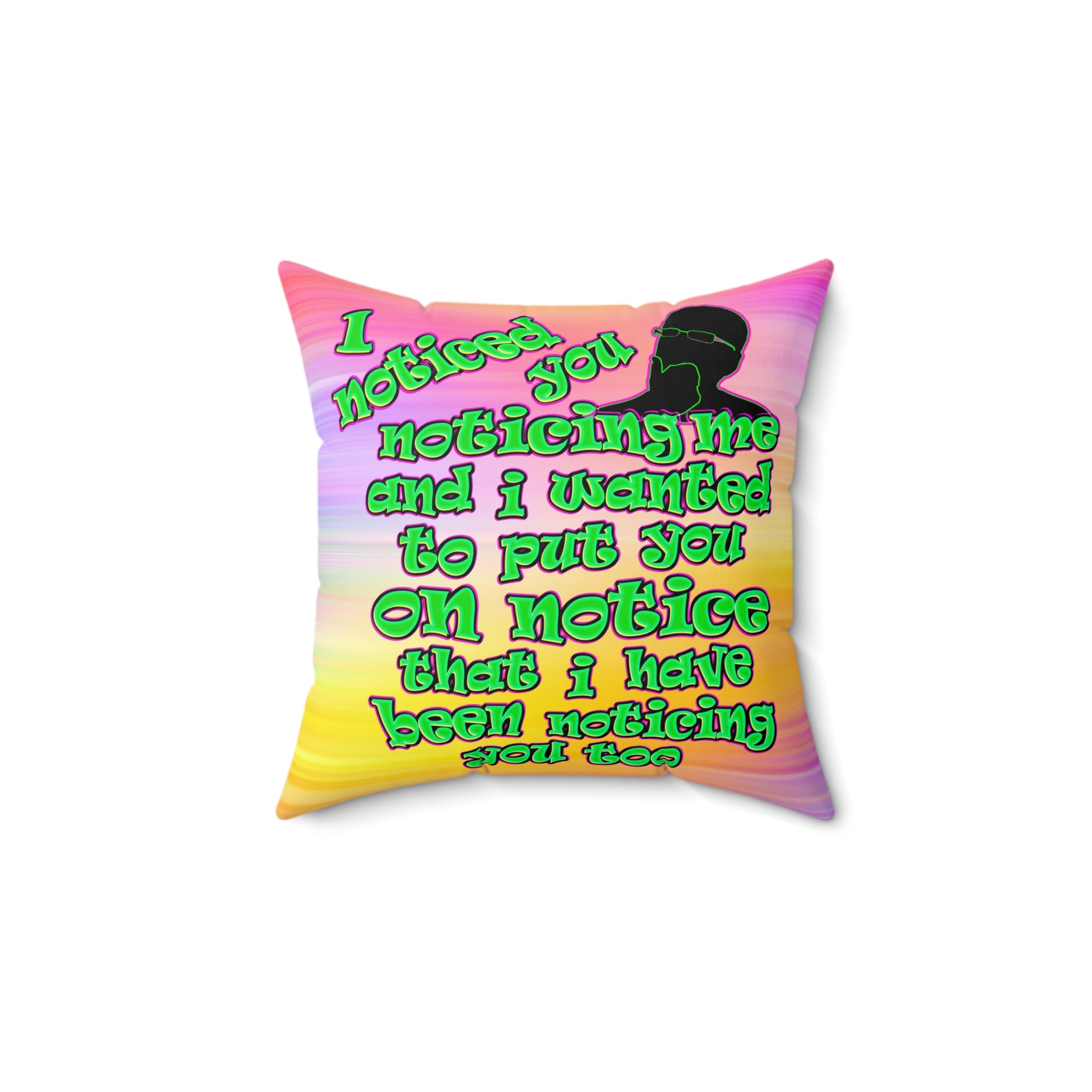 noticed you noticing - Spun Polyester Square Pillow - (color blur)