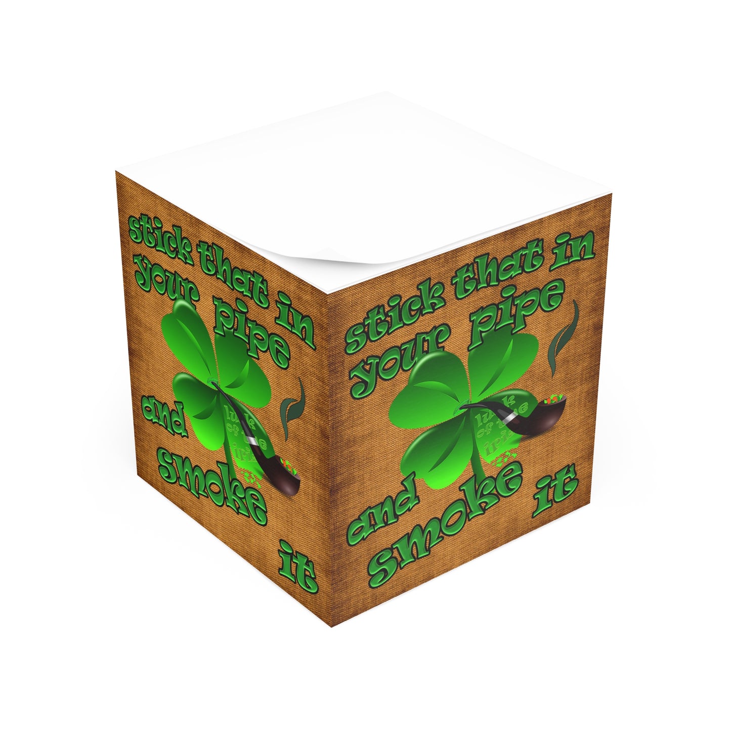 stick that in your pipe and smoke it - note cube (brown papyrus)
