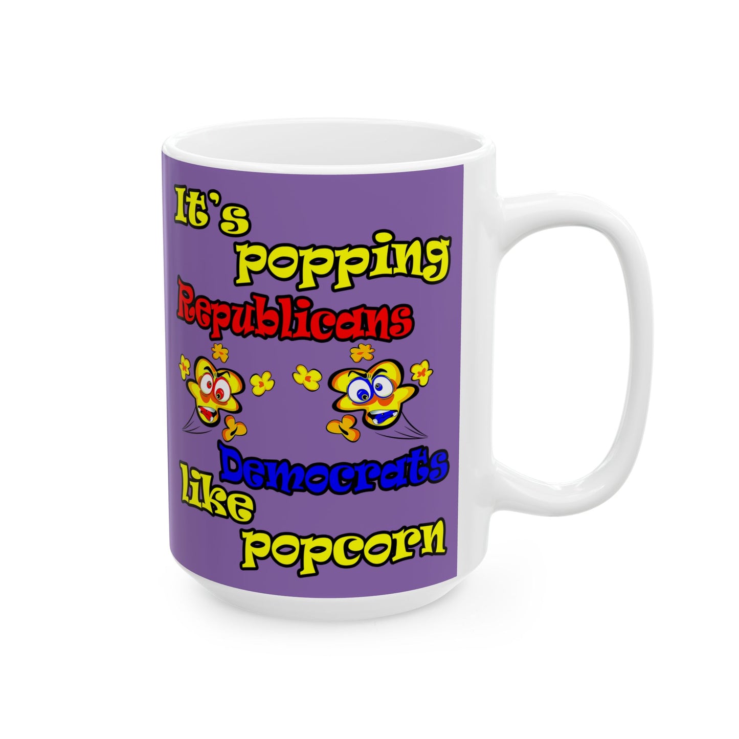 popping like popcorn - White Mug (light purple)
