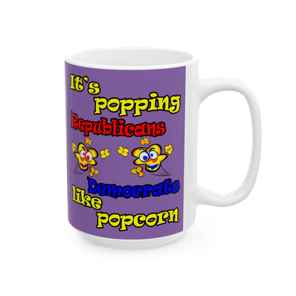 popping like popcorn - White Mug (light purple)