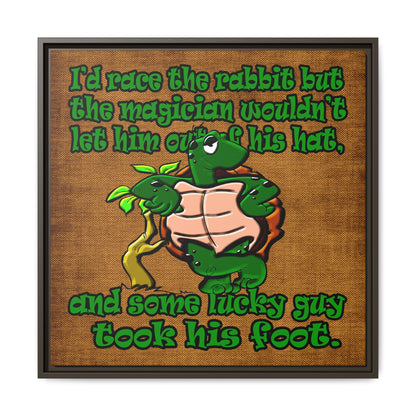 turtle race - framed canvas art (brown papyrus)