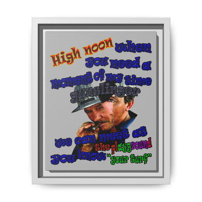 high noon - framed canvas art (light grey)