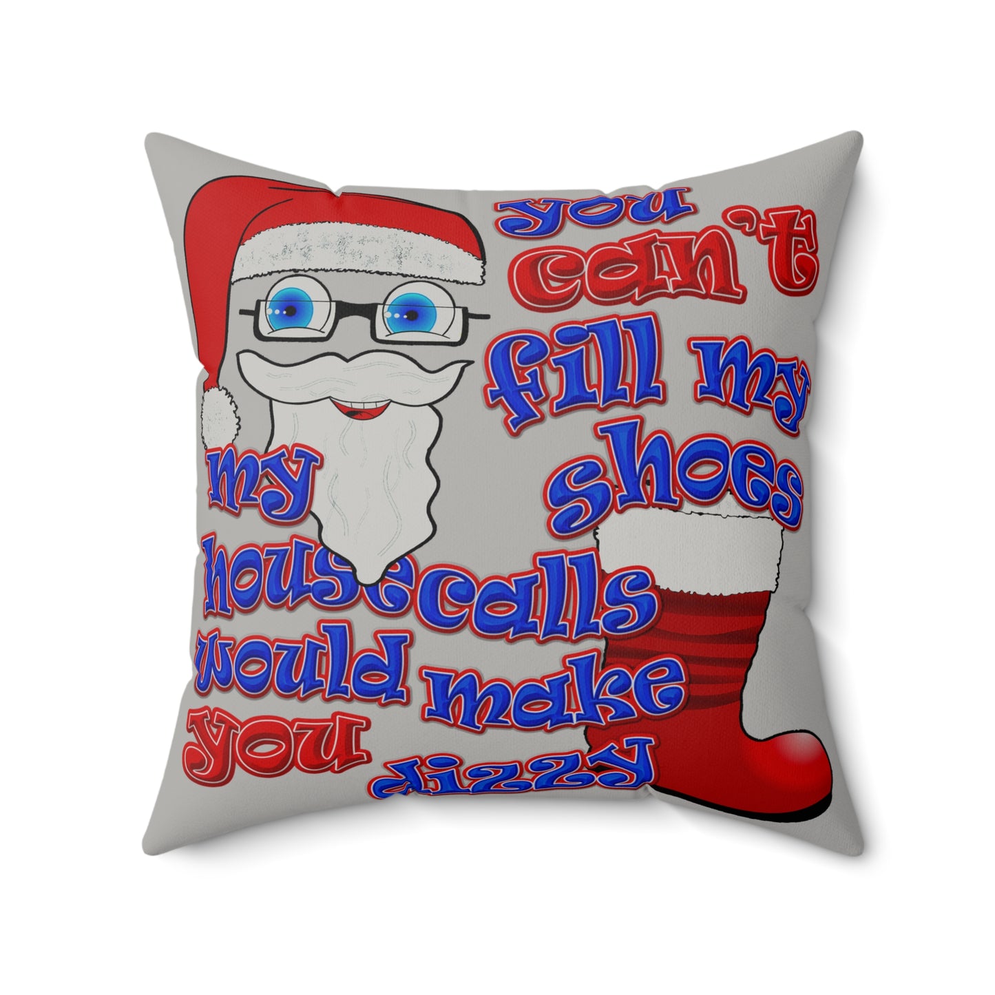 santa's shoes - Faux Suede Square Pillow - (light grey)