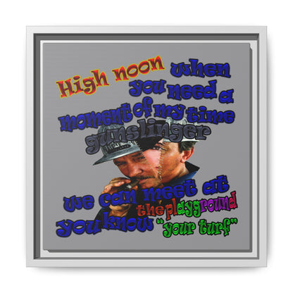 high noon - framed canvas art (grey)