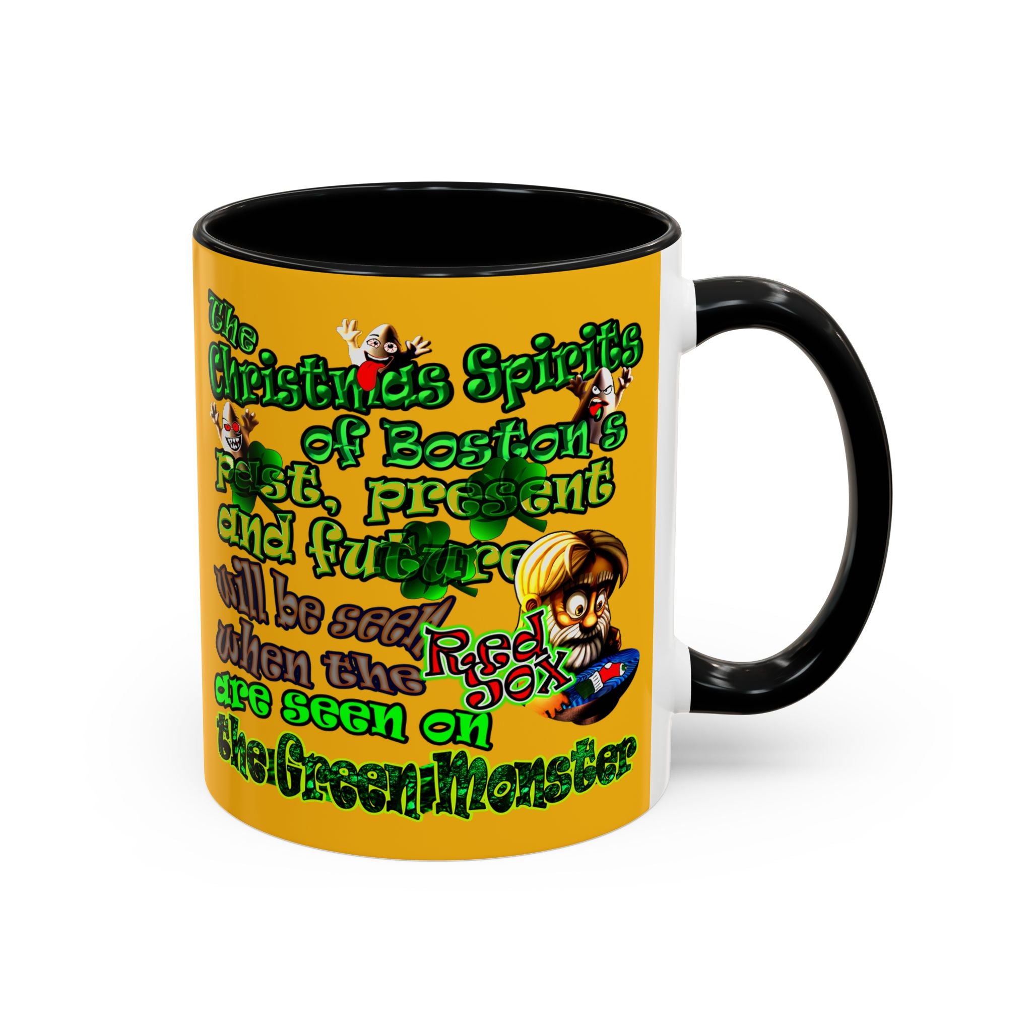 christmas spirits of boston - Accent Mug (yellow)