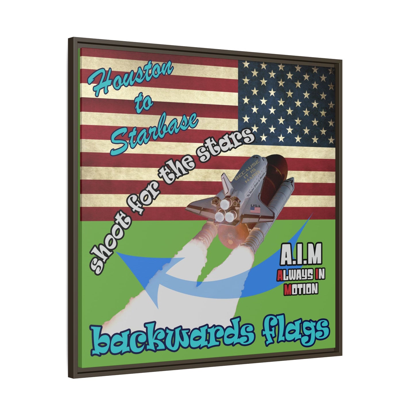 shoot for the stars - framed canvas art (green)
