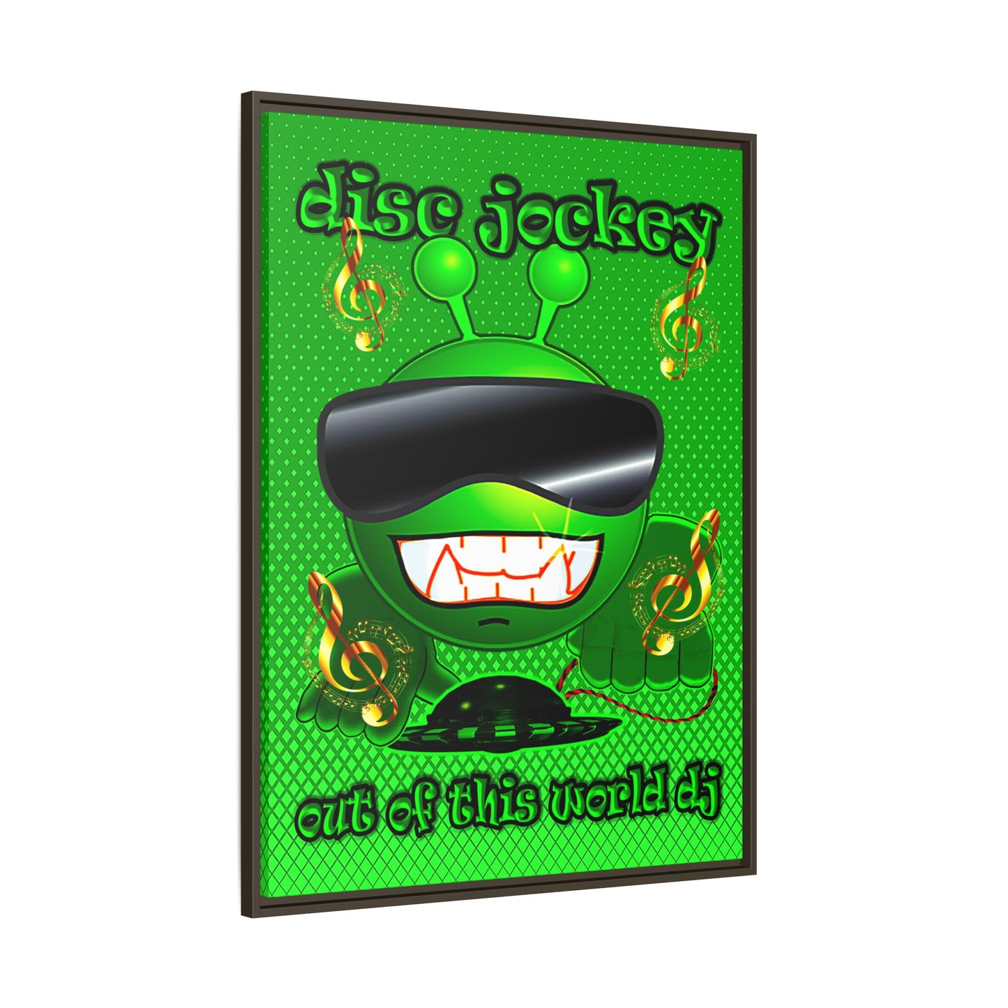 disc jockey - framed canvas art (logo green)