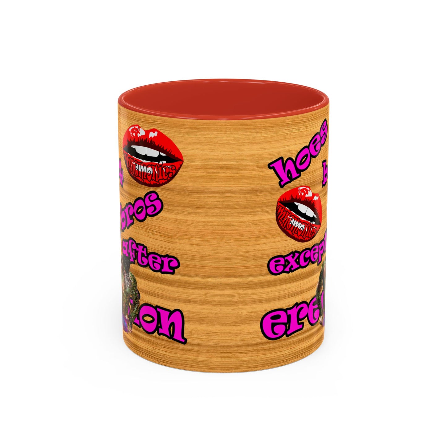 hoes b4 bros - Accent Mug (butterscotch wood finish)