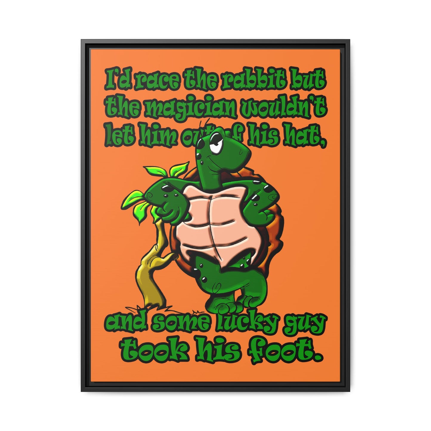 turtle race - framed canvas art (crusta)