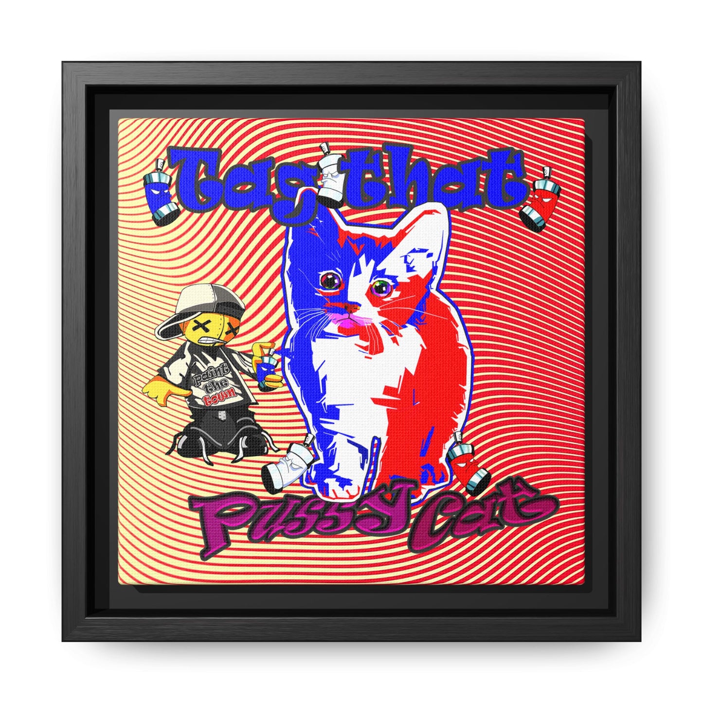 tag that - framed canvas art (yellow-orange wave)