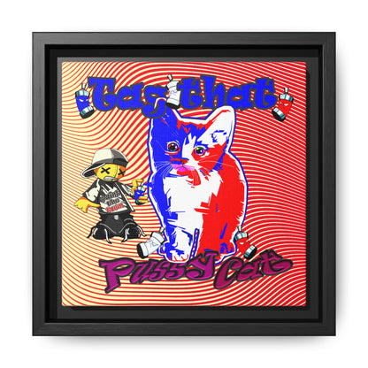 tag that - framed canvas art (yellow-orange wave)