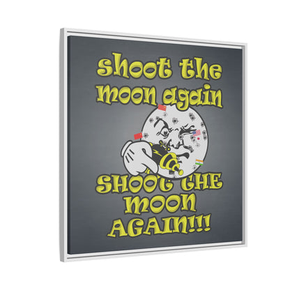 shoot the moon again - framed canvas art (grey-light grey)