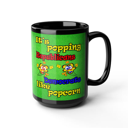 popping like popcorn - Black Mug (green turf)