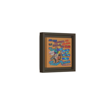 drop the beat - framed canvas art (light brown)
