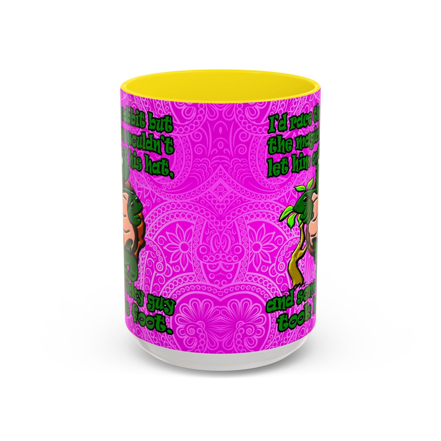 turtle race - Accent Mug (pink swirl)