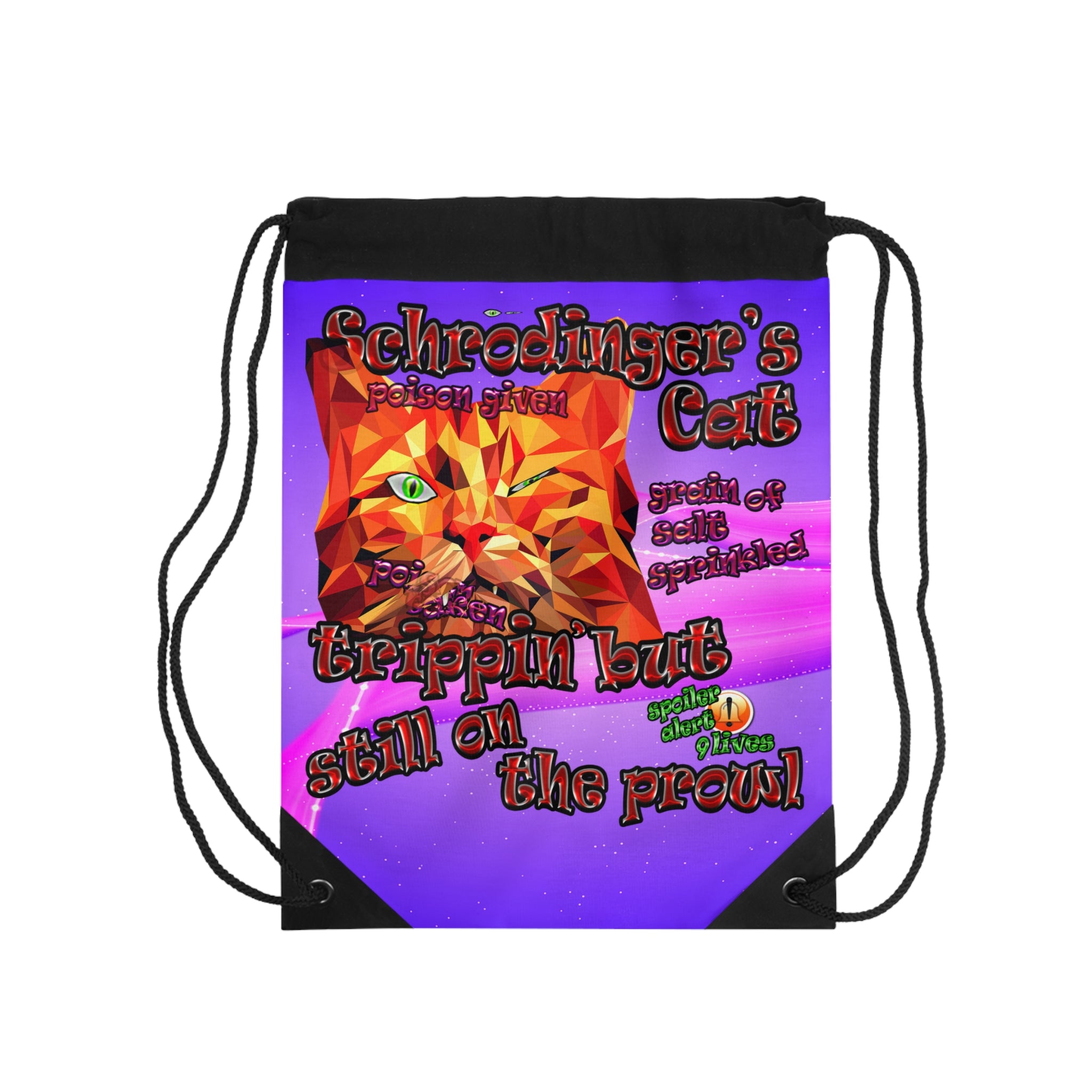 schrodinger's cat - Drawstring Bag (purple-pink wave)