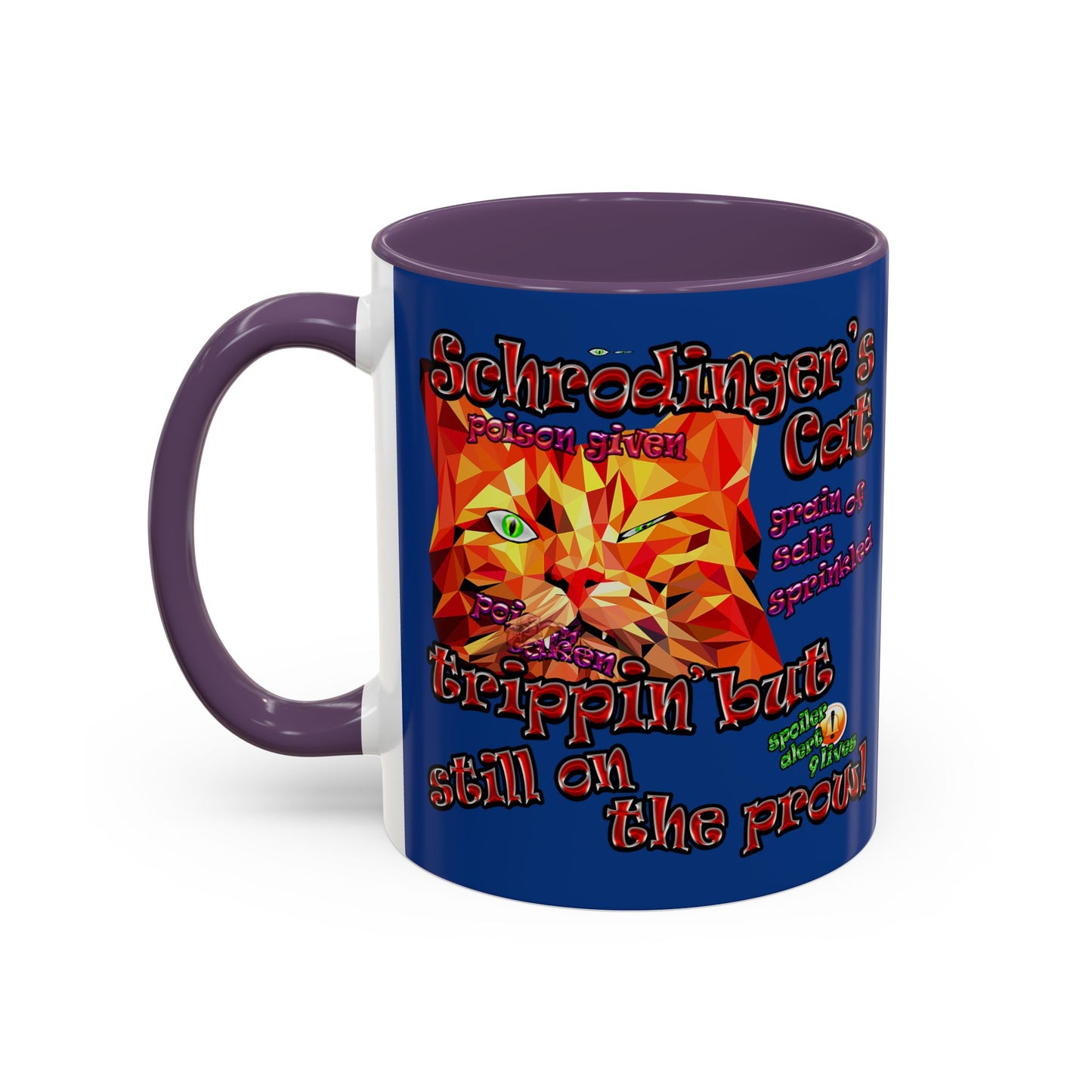 schrodinger's cat - Accent Mug (dark blue)