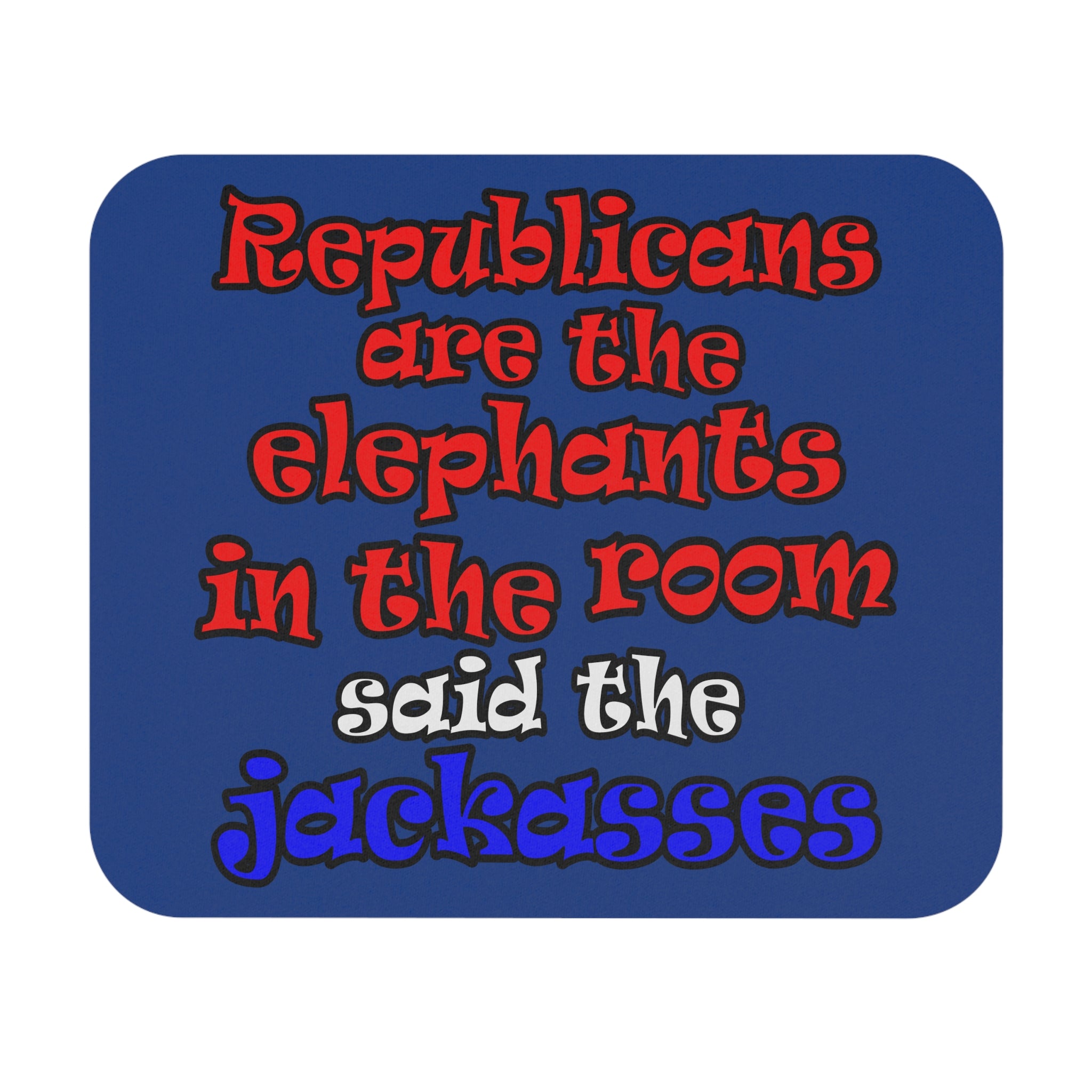 donkeys and elephants - Mouse Pad (Rectangle) (dark blue)