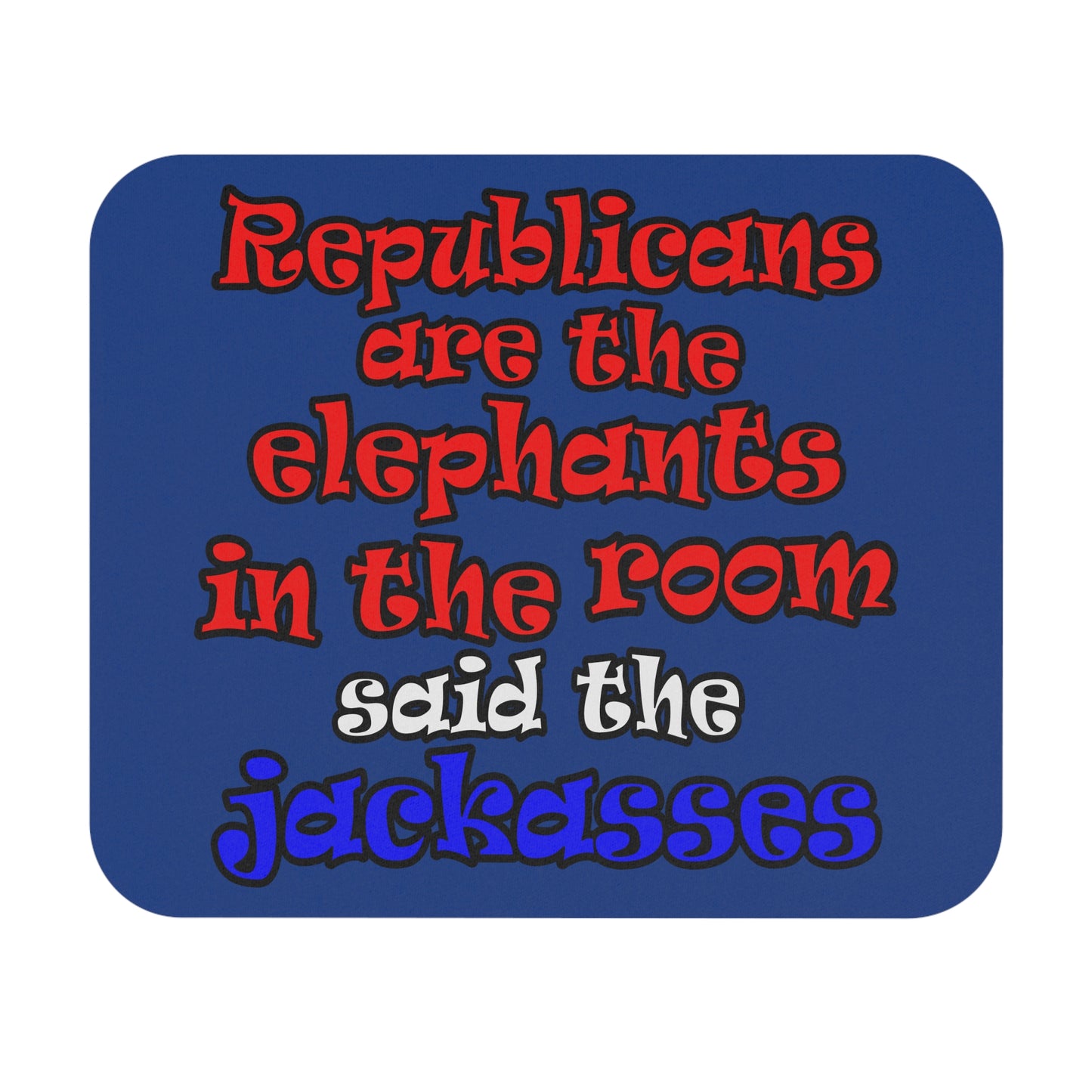 donkeys and elephants - Mouse Pad (Rectangle) (dark blue)