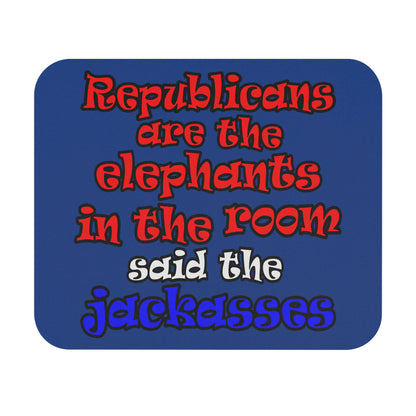 donkeys and elephants - Mouse Pad (Rectangle) (dark blue)