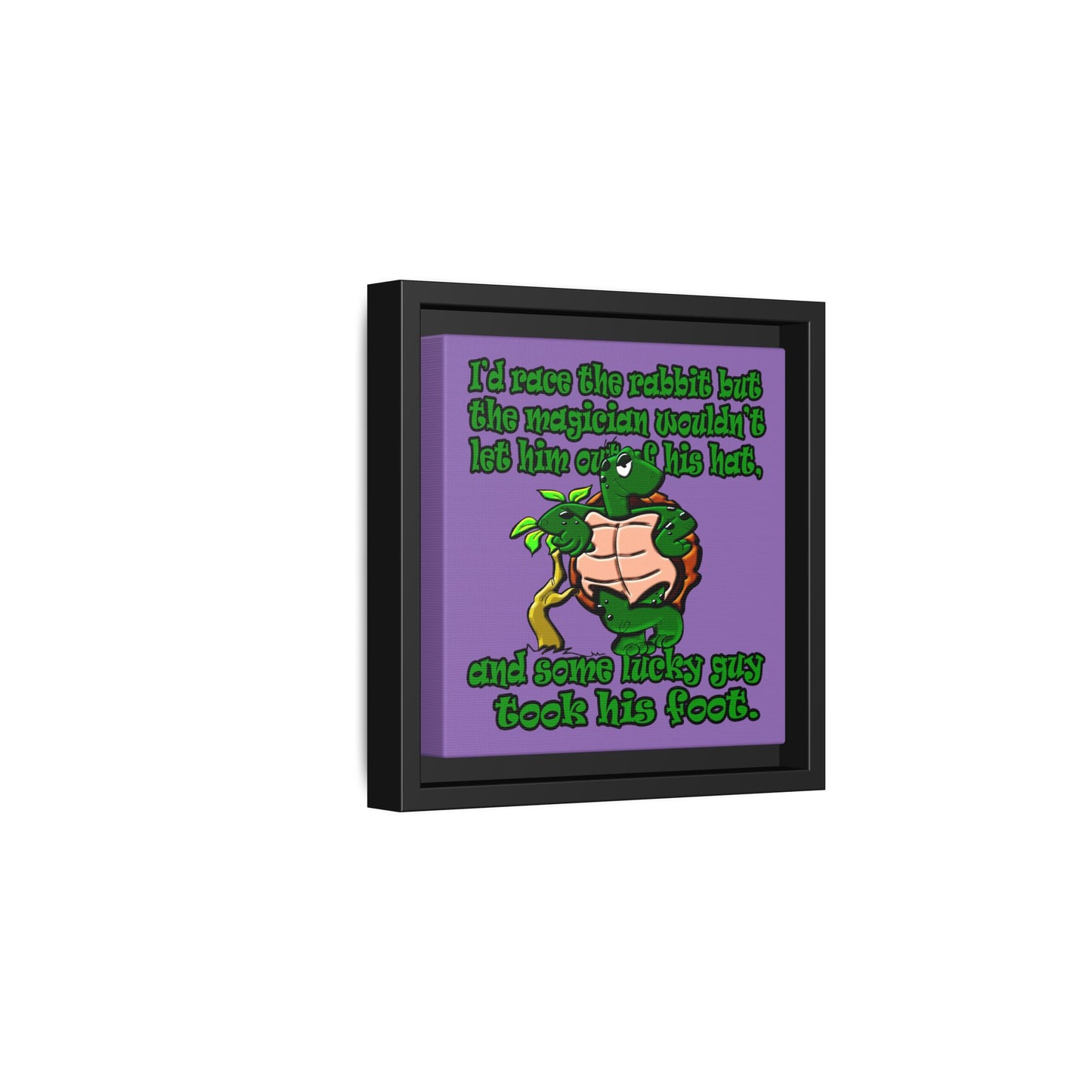 turtle race - framed canvas art (light purple)