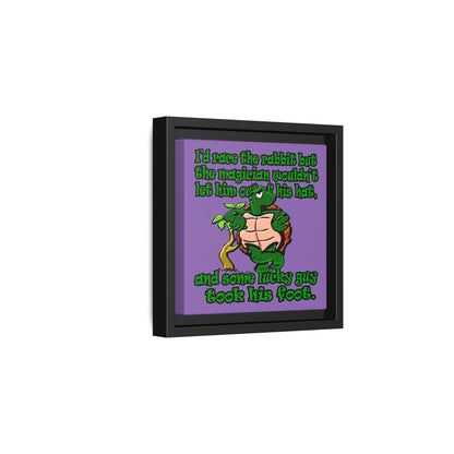 turtle race - framed canvas art (light purple)