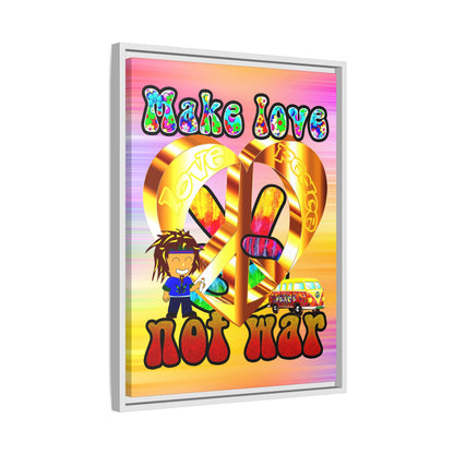 love peace - framed canvas art (color blur)