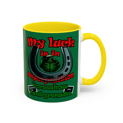 my luck - Accent Mug (dark green)