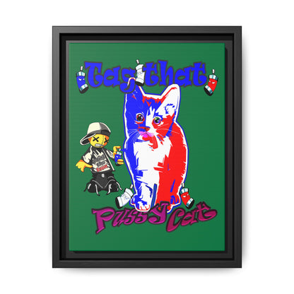 tag that - framed canvas art (dark green)