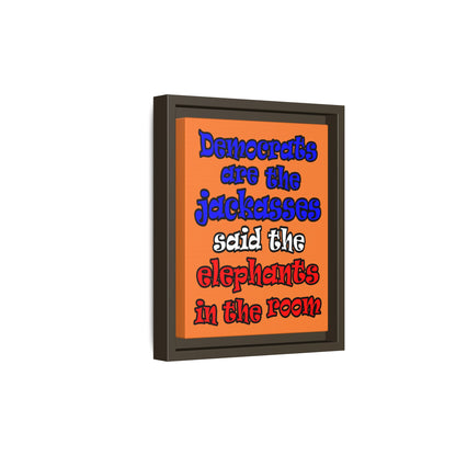 donkeys and elephants - framed canvas art (crusta)