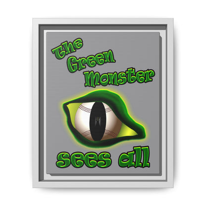 green monster - framed canvas art (grey)
