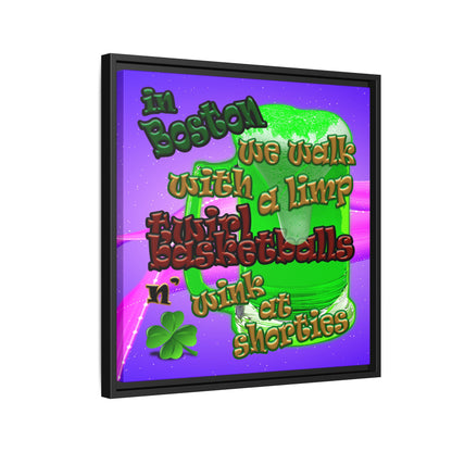 celtics logo - framed canvas art (purple-pink wave)