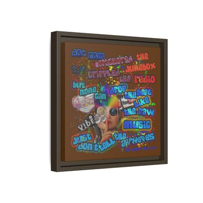 drop the beat - framed canvas art (brown)