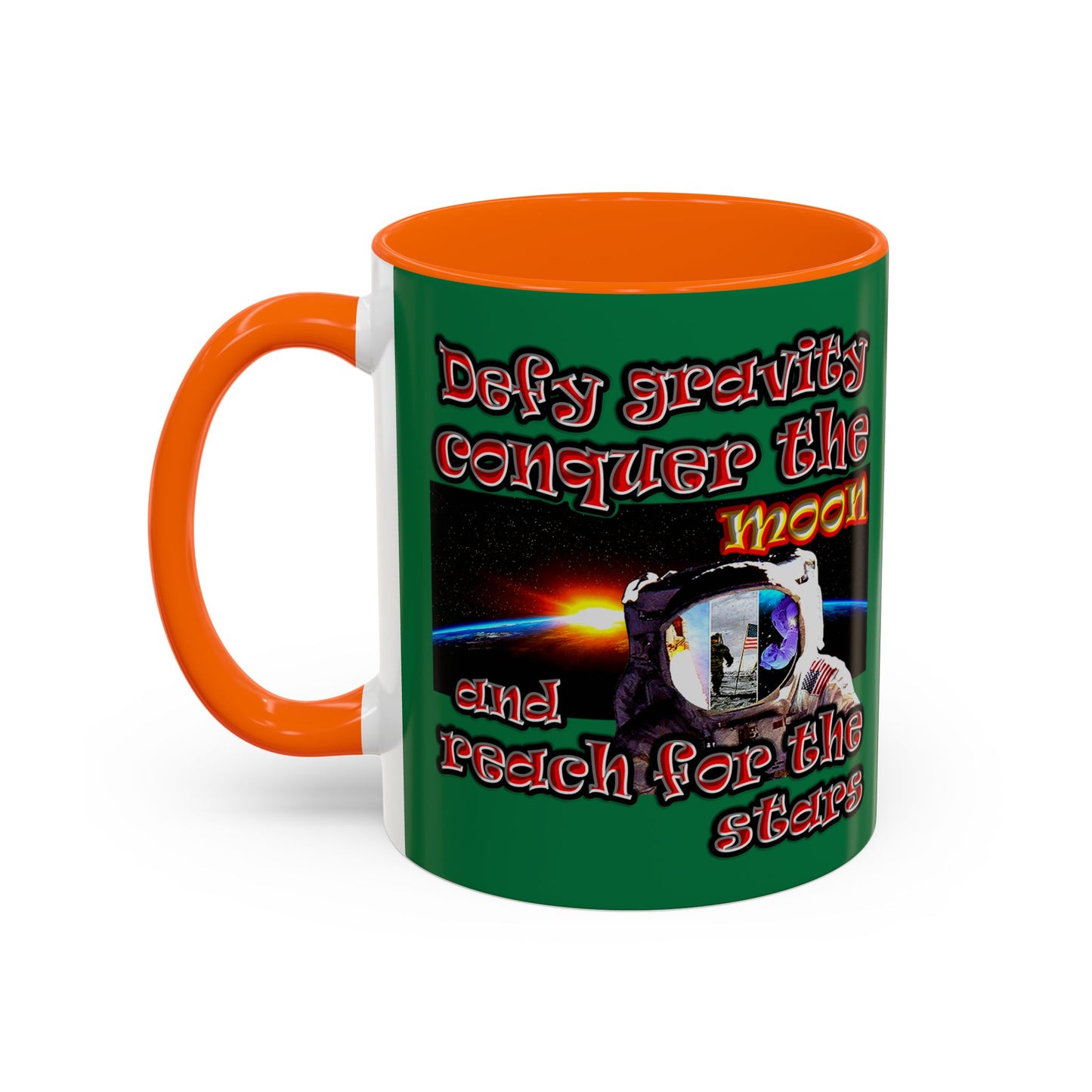 defy conquer reach - Accent Mug (dark green)