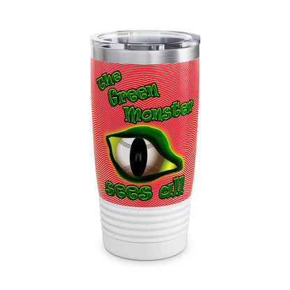 green monster - Ringneck Tumbler, 20oz (yellow-orange wave)