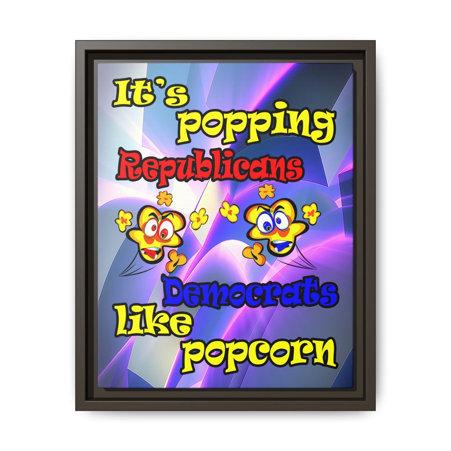 popping like popcorn - framed canvas art (grey-pink wave)
