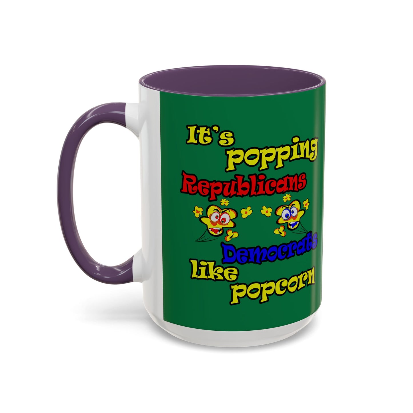 popping like popcorn - Accent Mug (dark green)