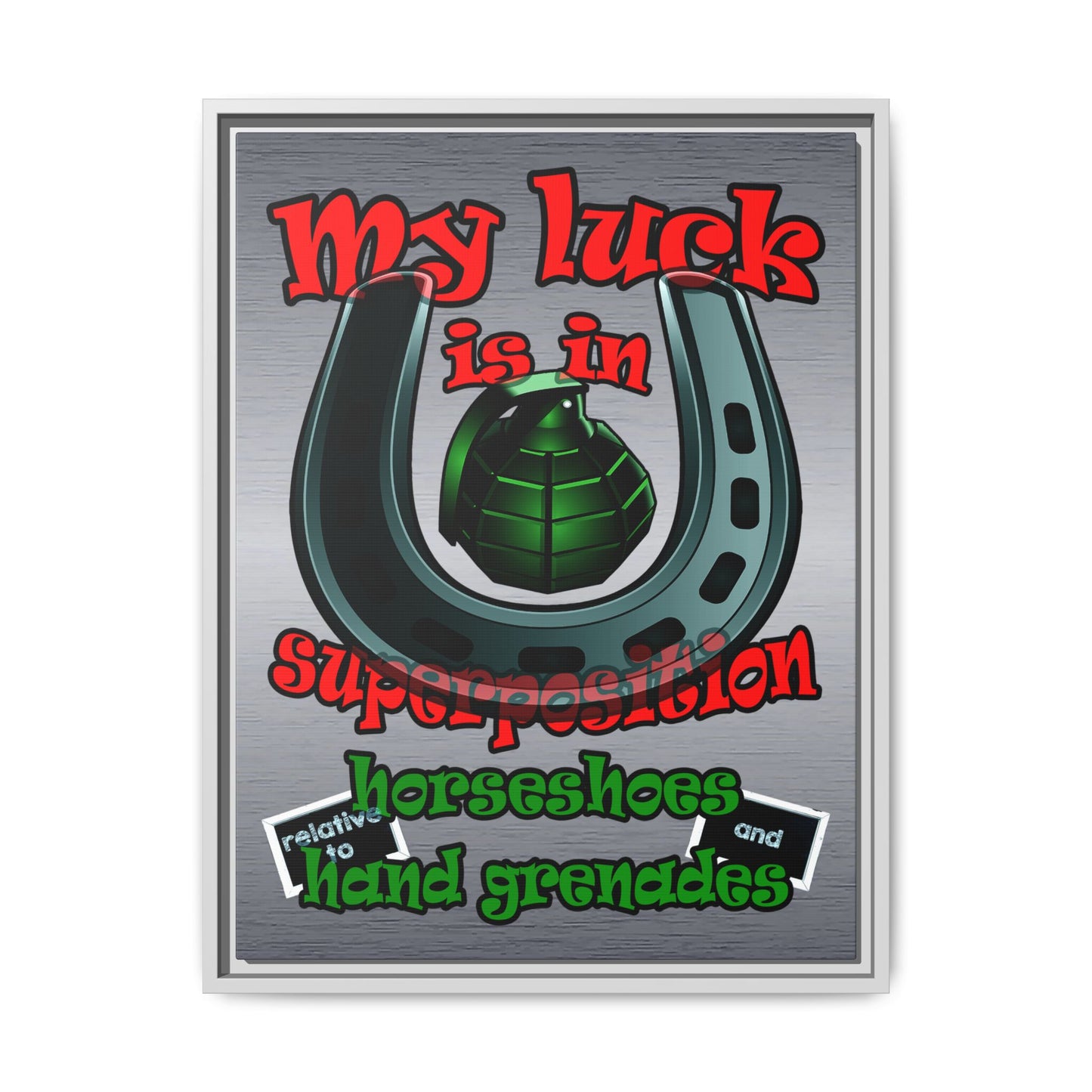 my luck - framed canvas art (brushed nickel)