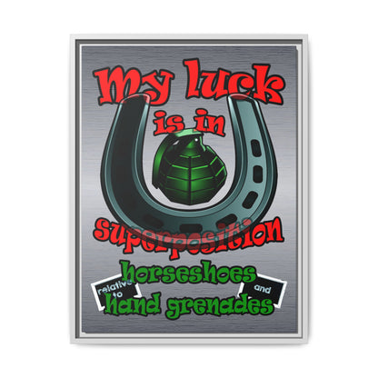 my luck - framed canvas art (brushed nickel)