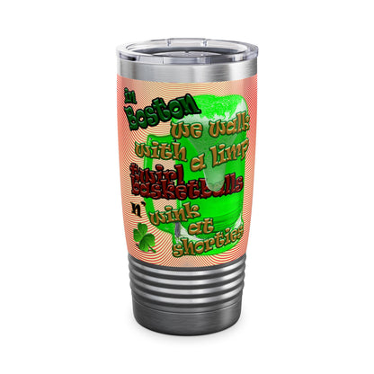 celtics logo - Ringneck Tumbler, 20oz (yellow-orange wave)