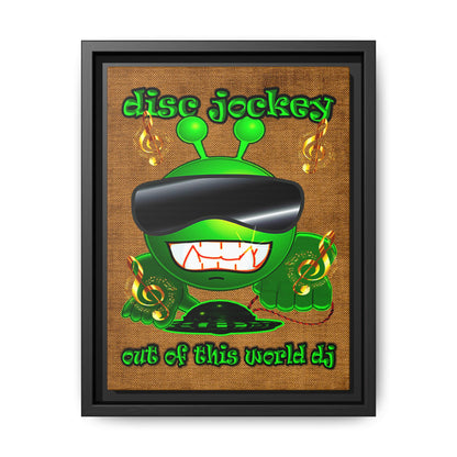 disc jockey - framed canvas art (brown papyrus)