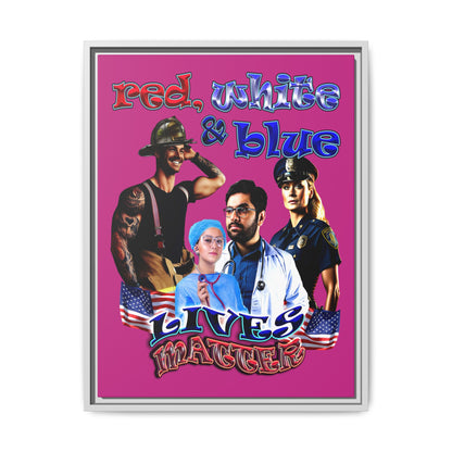 rw&b lives matter - framed canvas art (pink)